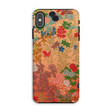Japanese Flower Fan Pattern 1 - G.a. Audsley Phone Case Iphone Xs Max / Matte Phone Case Colorful Floral Pattern Peach Background Twilight