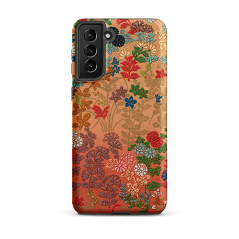 Japanese Flower Fan Pattern 1 - G.a. Audsley Phone Case Samsung Galaxy S21 Plus / Matte Vibrant Intricately Designed Phone Case Dense