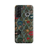 Japanese Flower Fan Pattern 2 - G.a. Audsley Phone Case Samsung Galaxy S21 Fe / Matte Vibrant Floral-patterned Bold Red Blue Black, Iphone,