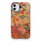 Japanese Flower Fan Pattern - G.a. Audsley Iphone Case, 11 / Matte, Floral Patterned Iphone Case Colorful Botanical Designs Peachy-orange