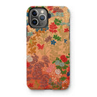 Japanese Flower Fan Pattern - G.a. Audsley Iphone Case, 11 Pro / Matte, Floral Patterned Iphone Case Colorful Botanical Designs Orange-peach