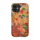 Japanese Flower Fan Pattern - G.a. Audsley Iphone Case, 12 Mini / Matte, Floral Patterned Phone Case Colorful Botanical Designs Tan/orange