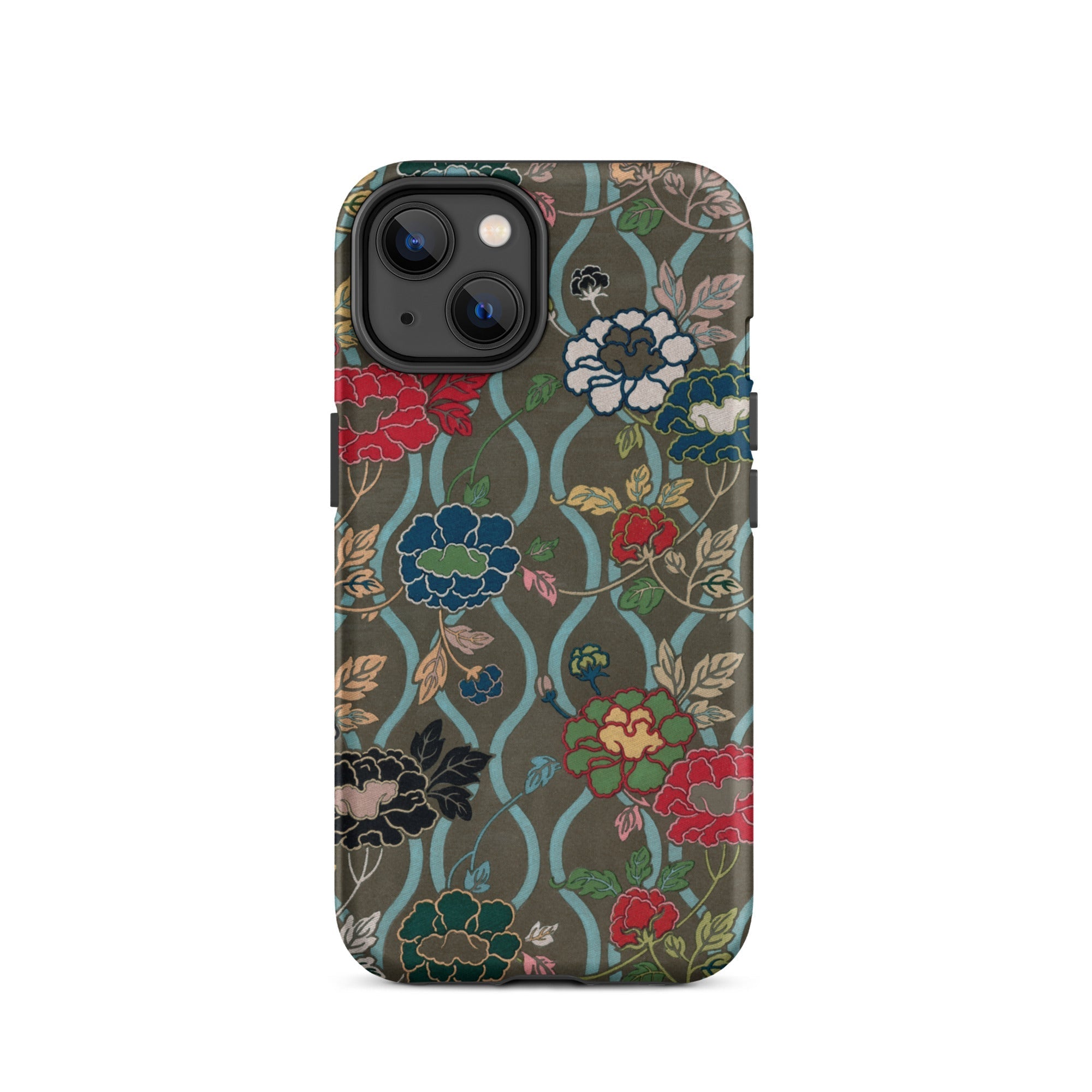 Japanese Flower Fan Pattern G.a. Audsley Iphone Case, 14 / Matte, Floral Patterned Phone Case