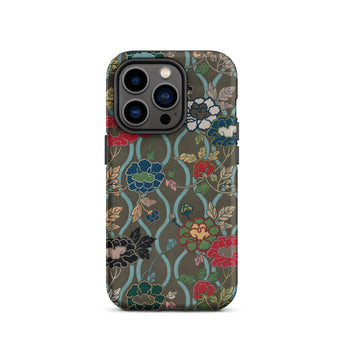 Japanese Flower Fan Pattern - G.a. Audsley Iphone Case, 14 Pro / Matte, Floral Patterned Phone Case