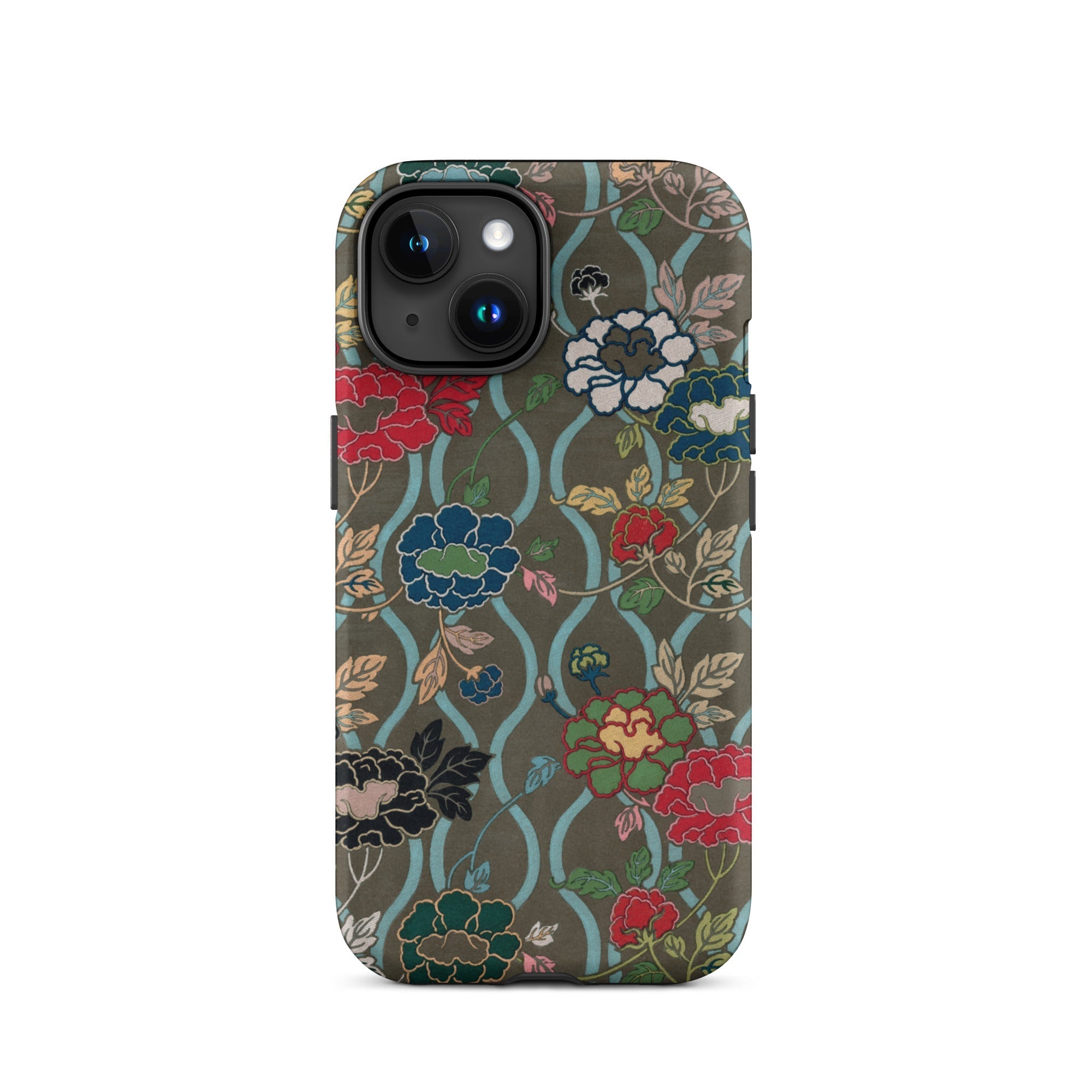 Japanese Flower Fan Pattern G.a. Audsley Iphone Case, 15 / Matte, Floral Patterned Phone Case