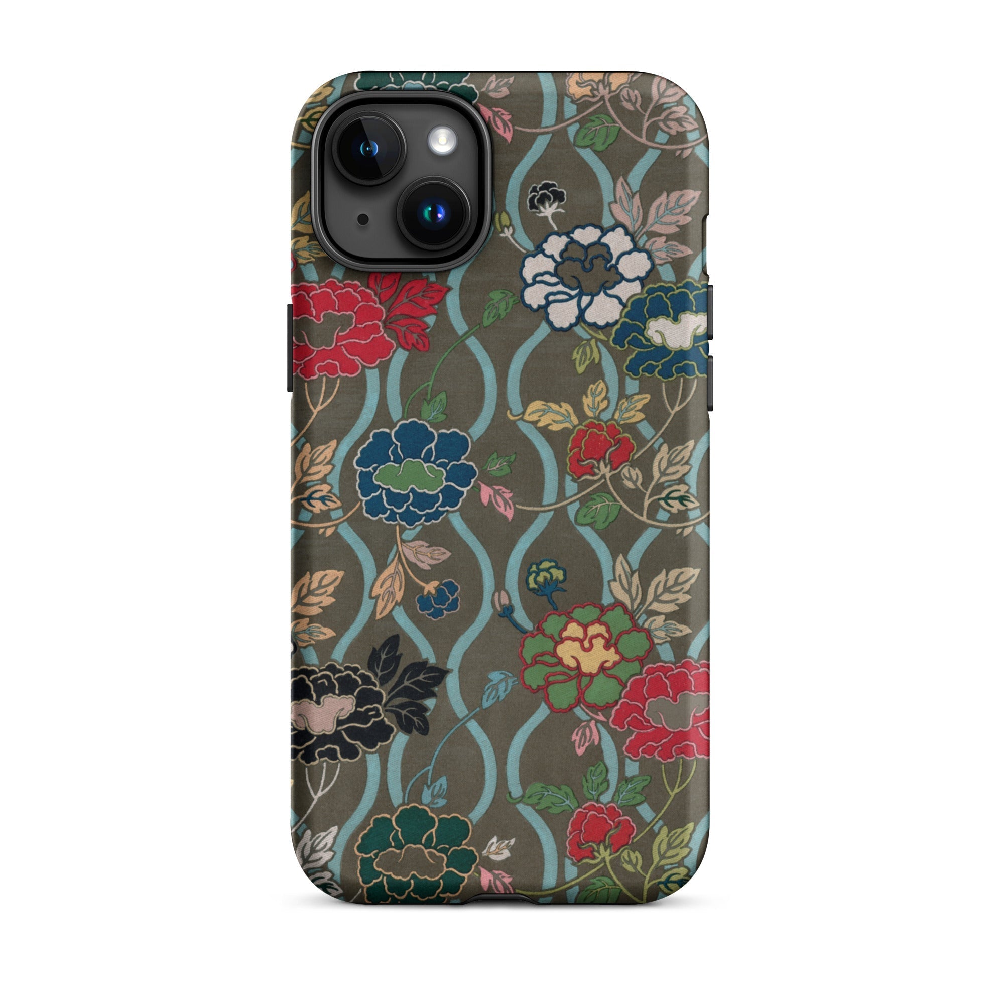 Japanese Flower Fan Pattern G.a. Audsley Iphone Case, 15 Plus / Matte, Floral Patterned Phone Case