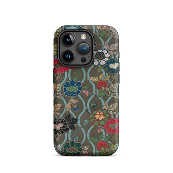 Japanese Flower Fan Pattern - G.a. Audsley Iphone Case, 15 Pro / Matte, Floral Patterned Phone Case
