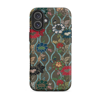Japanese Flower Fan Pattern - G.a. Audsley Iphone Case, 16 Plus / Matte, Floral Patterned Phone Case