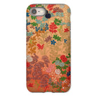 Japanese Flower Fan Pattern - G.a. Audsley Iphone Case, 8 / Matte, Floral Patterned Phone Case Colorful Botanical Designs Peachy-orange