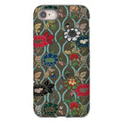 Japanese Flower Fan Pattern G.a. Audsley Iphone Case, 8 / Matte, Phone Case Floral Pattern Red Blue Black Flowers