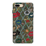 Japanese Flower Fan Pattern - G.a. Audsley Iphone Case, 8 Plus / Matte, Floral Patterned Phone Case Red Blue Black Flowers