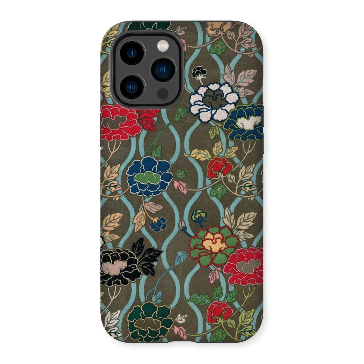 Japanese Flower Fan Pattern - G.a. Audsley Iphone Case, 14 Pro Max / Matte, Kite-952587689, Floral Patterned Iphone