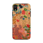 Japanese Flower Fan Pattern - G.a. Audsley Iphone Case, Xr / Matte, Phone Case Colorful Floral Pattern Peach/coral Background