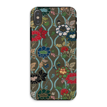 Japanese Flower Fan Pattern - G.a. Audsley Iphone Case, Xs / Matte, Phone Case Vintage Floral Pattern Red Blue Teal