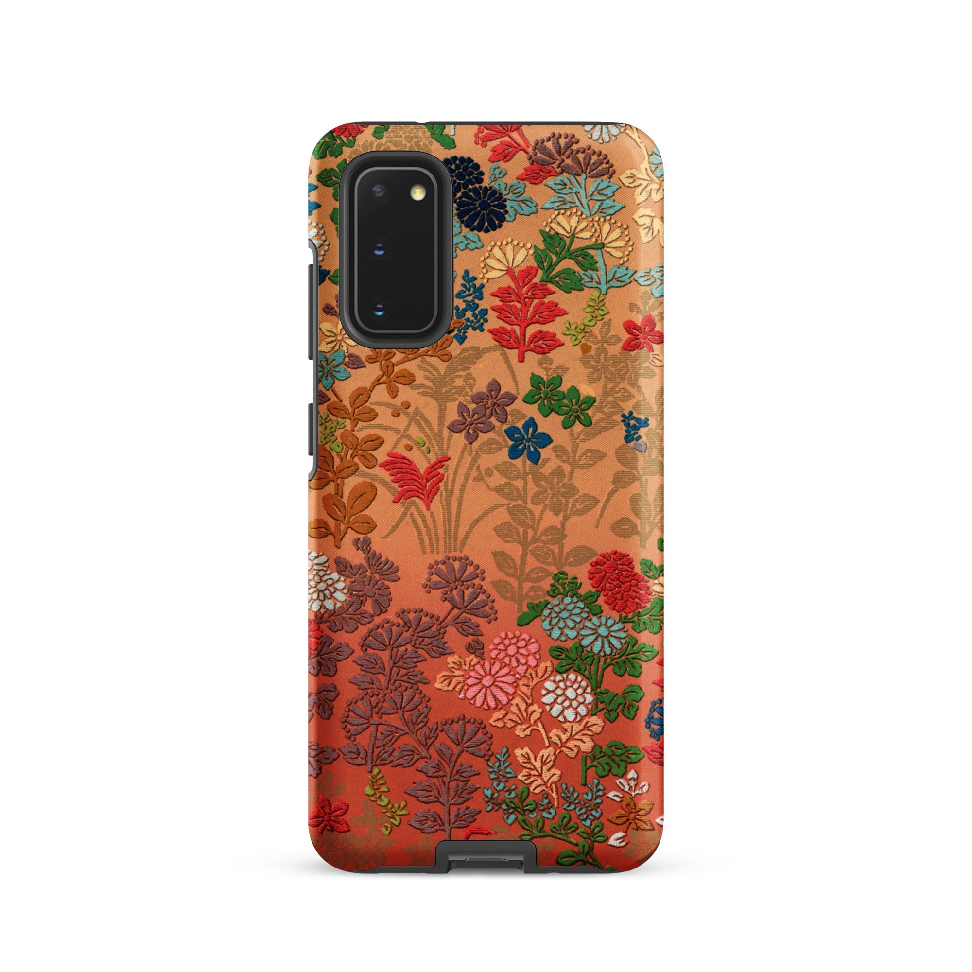 Japanese Flower Fan Pattern G.a. Audsley Samsung Case, Galaxy S20 / Matte, Smartphone Case Colorful Floral Foliage Pattern Orange Brown