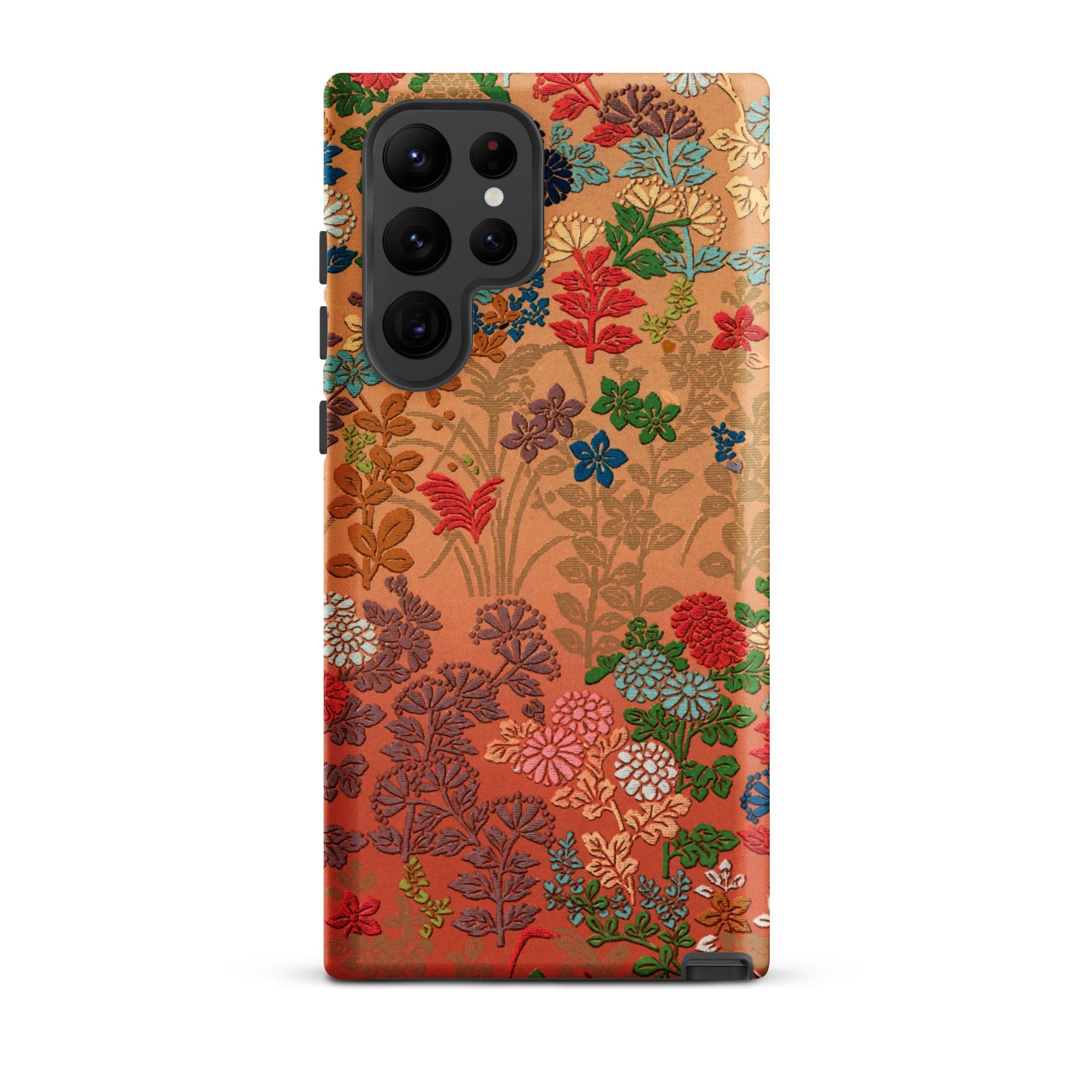 Japanese Flower Fan Pattern G.a. Audsley Samsung Case, Galaxy S22 Ultra / Matte, Smartphone Case Colorful Floral Butterfly Pattern