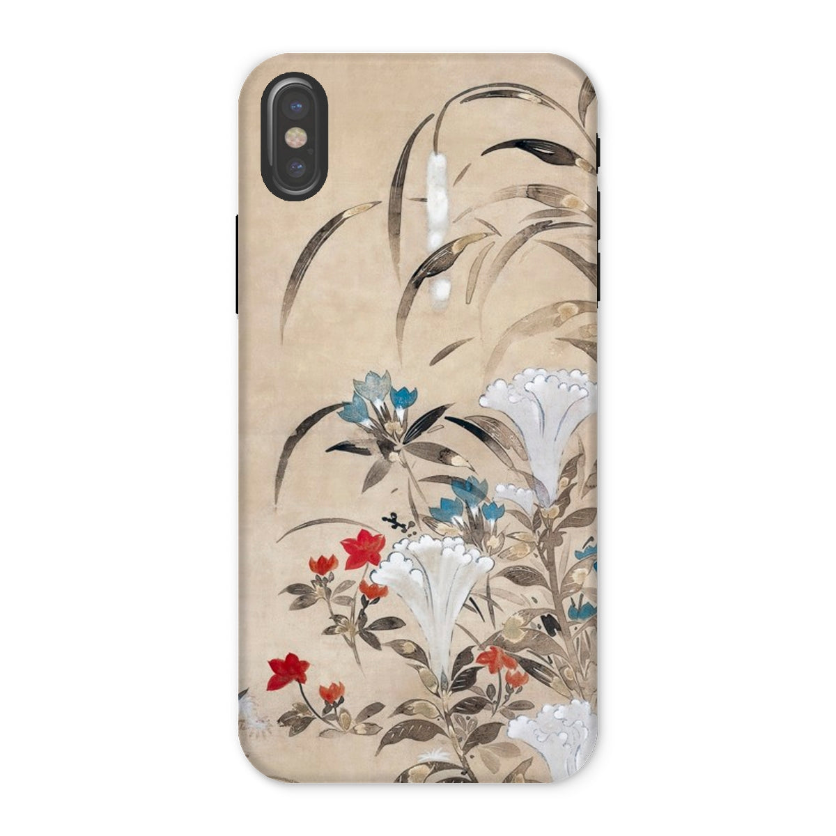 Japanese Flowers Tawaraya Sōsetsu Iphone Case, x / Matte, Floral Patterned Phone Case