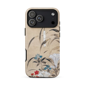 Japanese Flowers - Tawaraya Sōsetsu Phone Case Iphone 17 Pro Max / Matte Beige Floral Phone Case Black Camera Cutout White Iphone