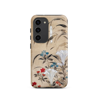Japanese Flowers - Tawaraya Sosetsu Samsung Case, Galaxy S23 / Matte, Smartphone Beige Floral-patterned Case