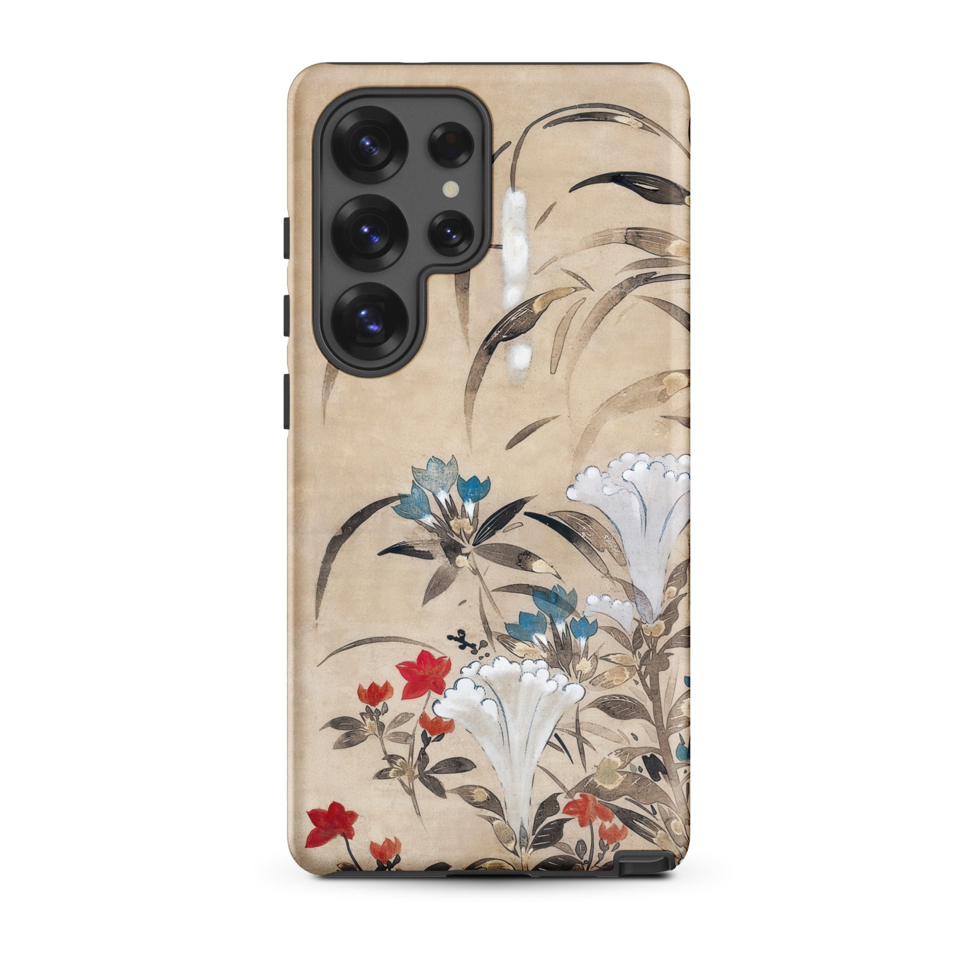 Japanese Flowers Tawaraya Sosetsu Samsung Case, Galaxy S25 Ultra / Matte, Phone Case Asian Inspired Floral Pattern