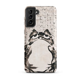 Japanese Frog - Getsuju Phone Case Samsung Galaxy S21 Plus / Matte Black White Ink-style Phone Case Cartoonish Frog Wide Iphone Case,
