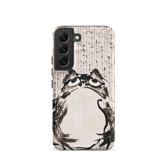 Japanese Frog - Getsuju Phone Case Samsung Galaxy S22 / Matte Black White Ink-style Frog Illustration Phone Case Japanese Iphone Case,