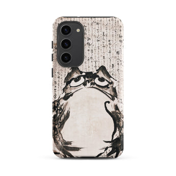 Japanese Frog - Getsuju Phone Case Samsung Galaxy S23 Plus / Matte Black White Ink-style Frog Illustration Phone Case Japanese Iphone Case,
