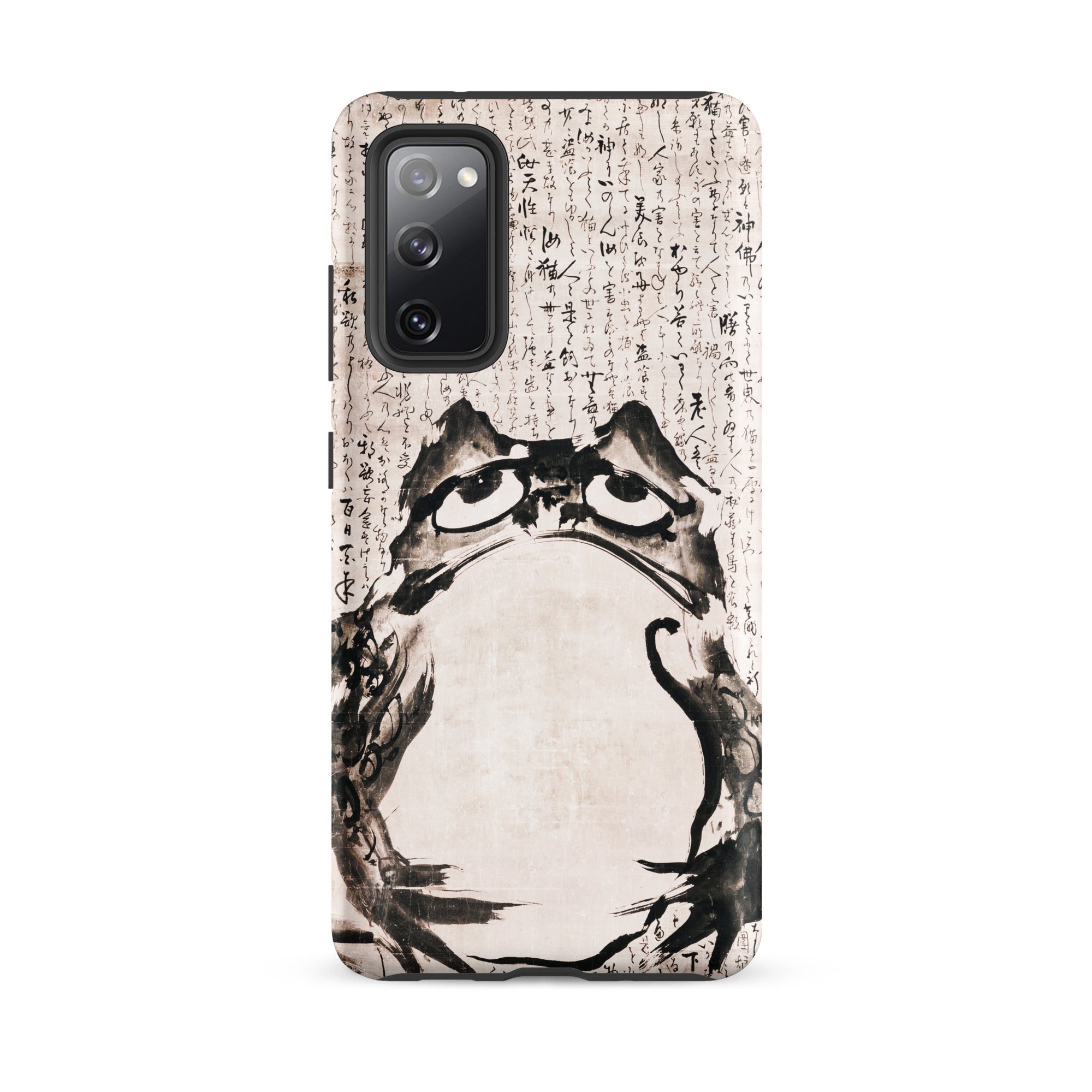 Japanese Frog Getsuju Samsung Case, Galaxy S20 Fe / Matte, White Smartphone Case Black Ink Painting Frog Chinese