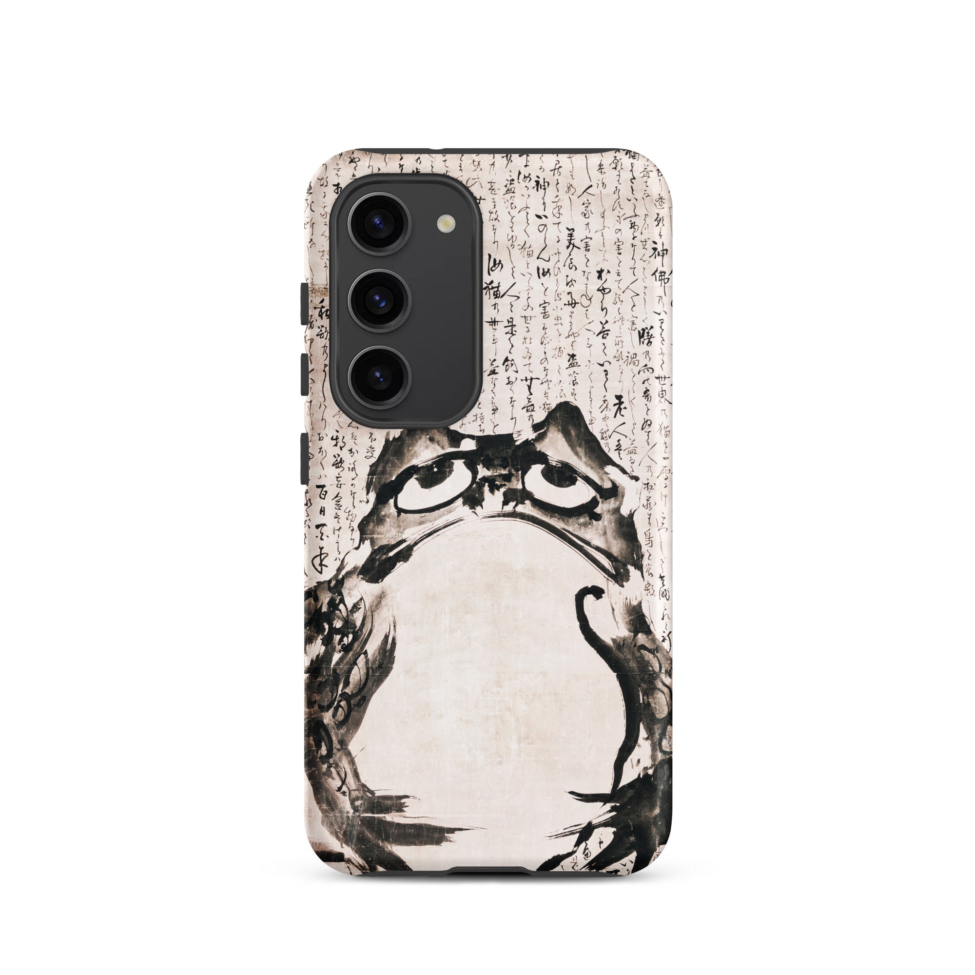 Japanese Frog Getsuju Samsung Case, Galaxy S23 / Matte, Smartphone Case Artistic Black White Frog Illustration Background