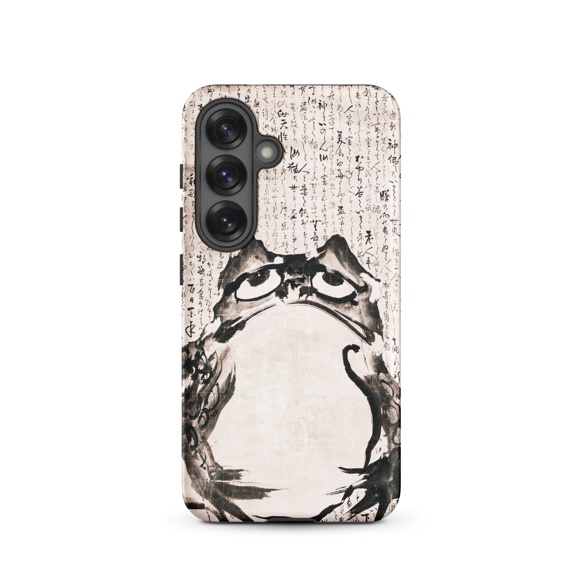 Japanese Frog Getsuju Samsung Case, Galaxy S25 / Matte, Smartphone Case Black White Ink Wash Painting Grumpy