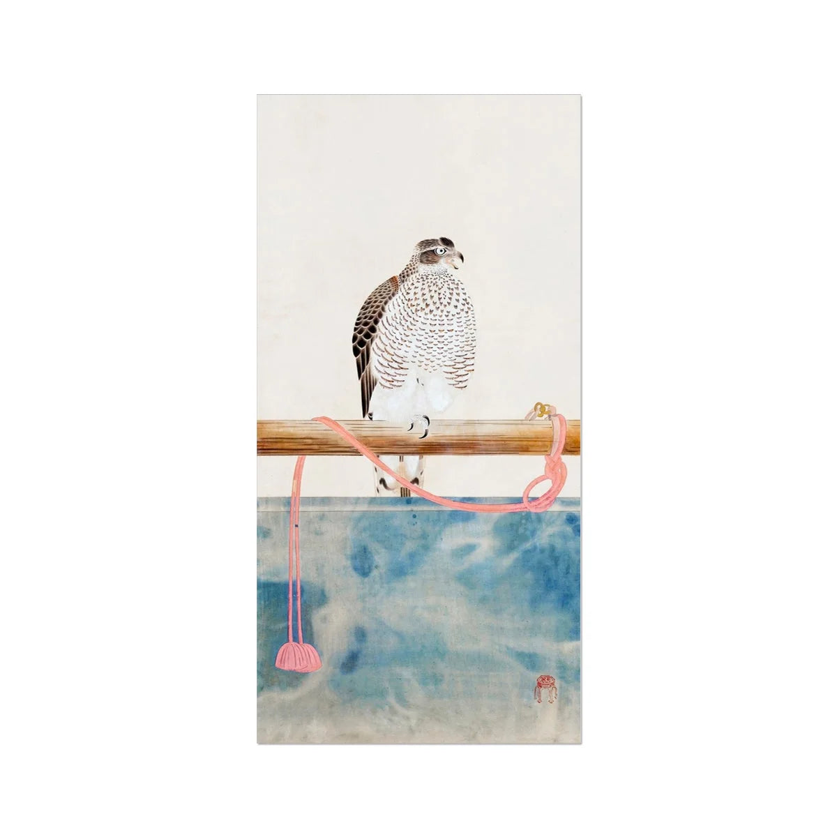 Japanese Hawk - Tosa Mitsuoki Edo Period Bird Art Print 16’’x32’’ / Unframed Posters Prints & Visual Artwork