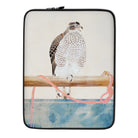 Japanese Hawk - Tosa Mitsuoki Laptop Sleeve, 15″, Falcon Perched Wooden Bar Pink Ribbons Attached