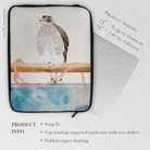 Japanese Hawk - Tosa Mitsuoki Laptop Sleeve, Laptop Sleeve Artistic Illustration Bird Perched Branch Water