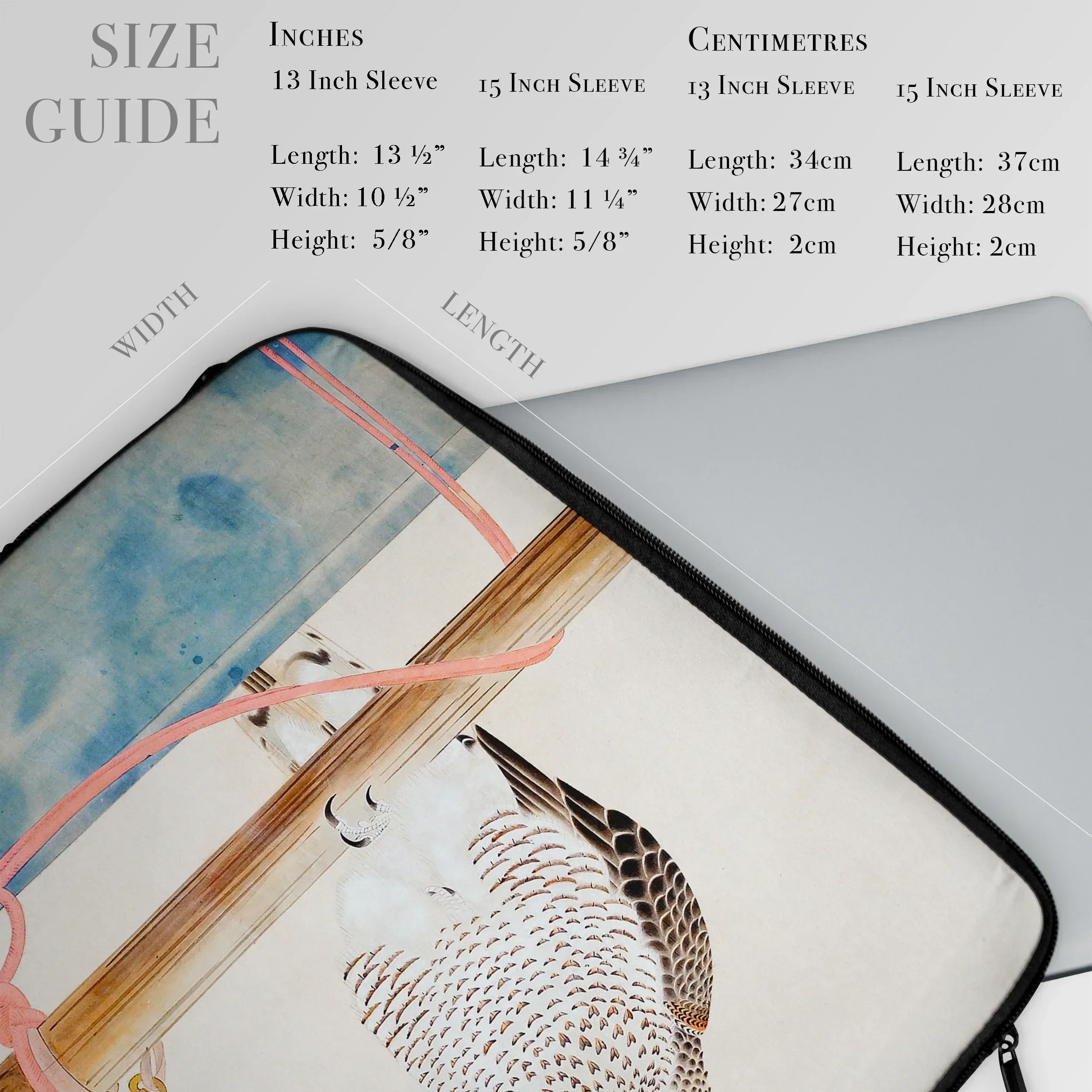 Japanese Hawk - Tosa Mitsuoki Laptop Sleeve, Laptop Sleeve Tablet Case Bird Illustration Surface