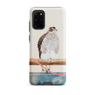 Japanese Hawk Tosa Mitsuoki Samsung Case, Galaxy S20 Plus / Matte, Phone Case Detailed Illustration Falcon Perched Wooden Bar