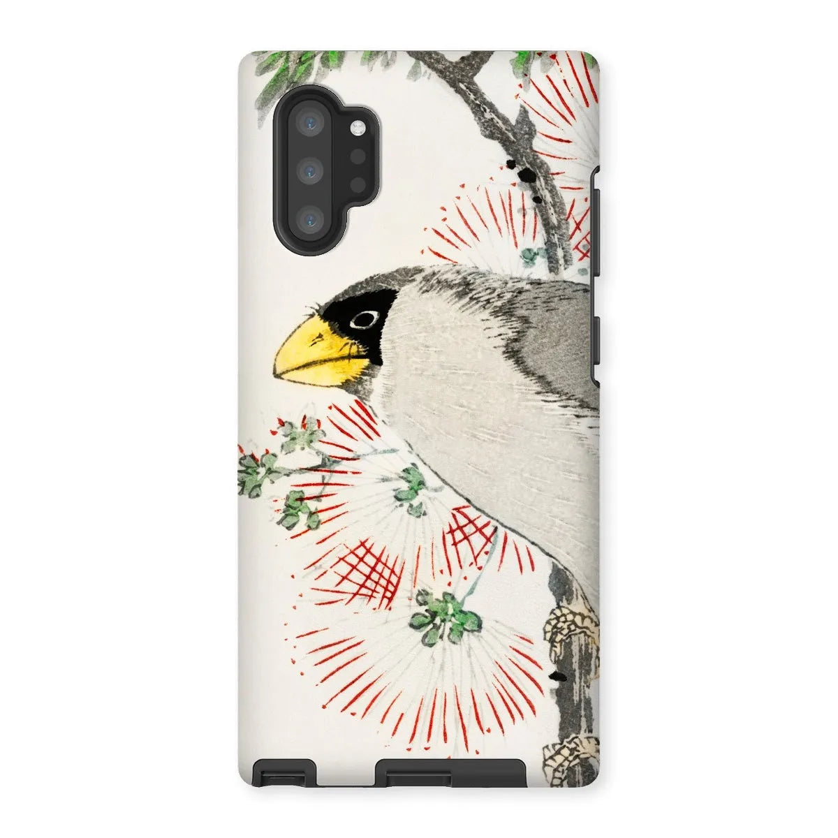 Japanese Masked Hawfinch Art Phone Case - Numata Kashu - Samsung Galaxy Note 10p / Matte - Mobile Phone Cases