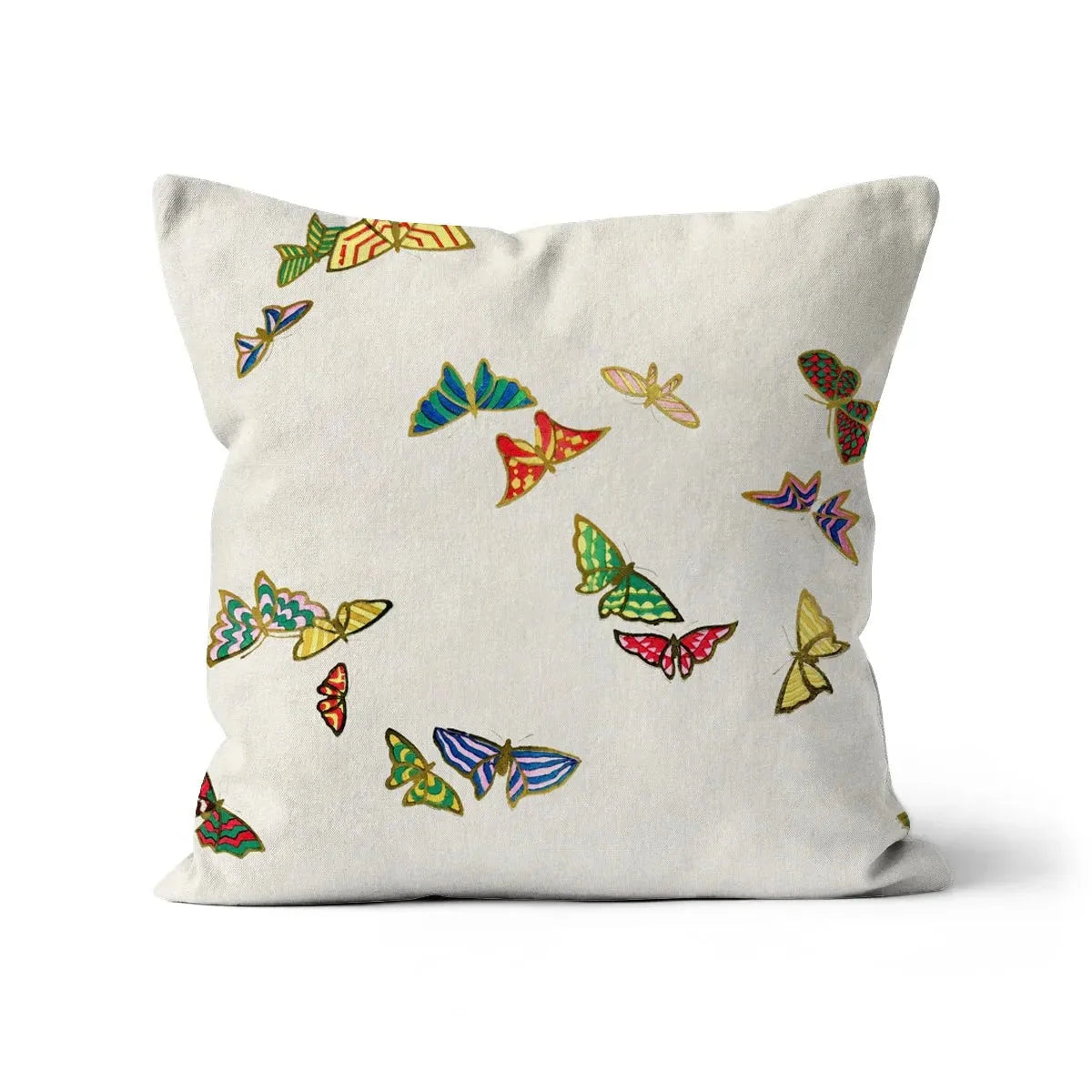 Japanese Rainbow Butterflies By Kamisaka Sekka Cushion - Linen / 16’x16’ - Throw Pillows - Aesthetic Art