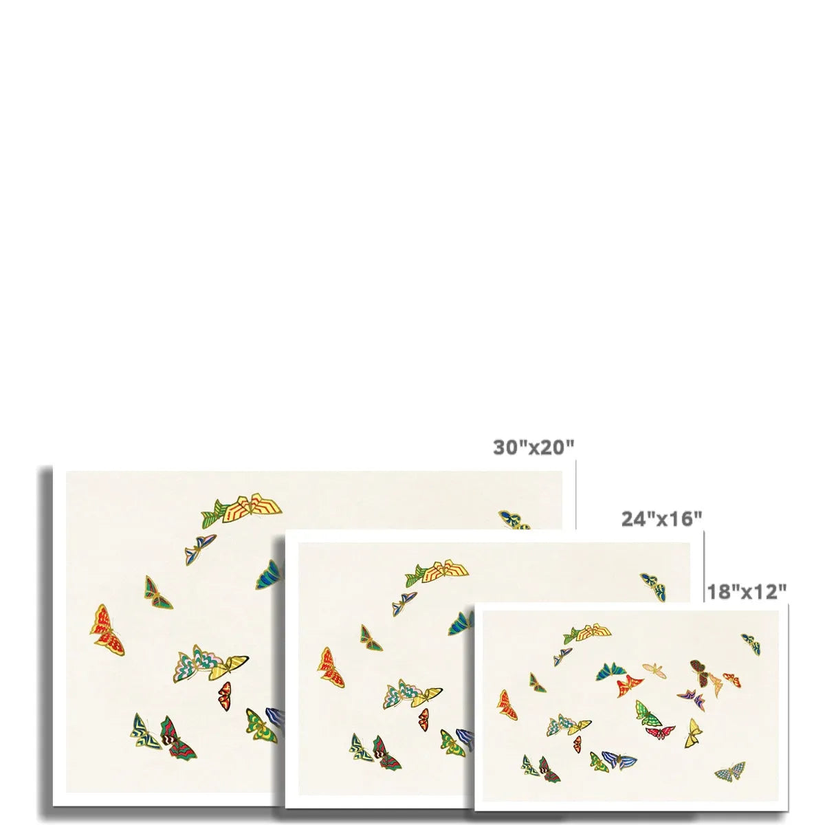 Japanese Rainbow Butterflies By Kamisaka Sekka Fine Art Print - Posters Prints & Visual Artwork - Aesthetic Art