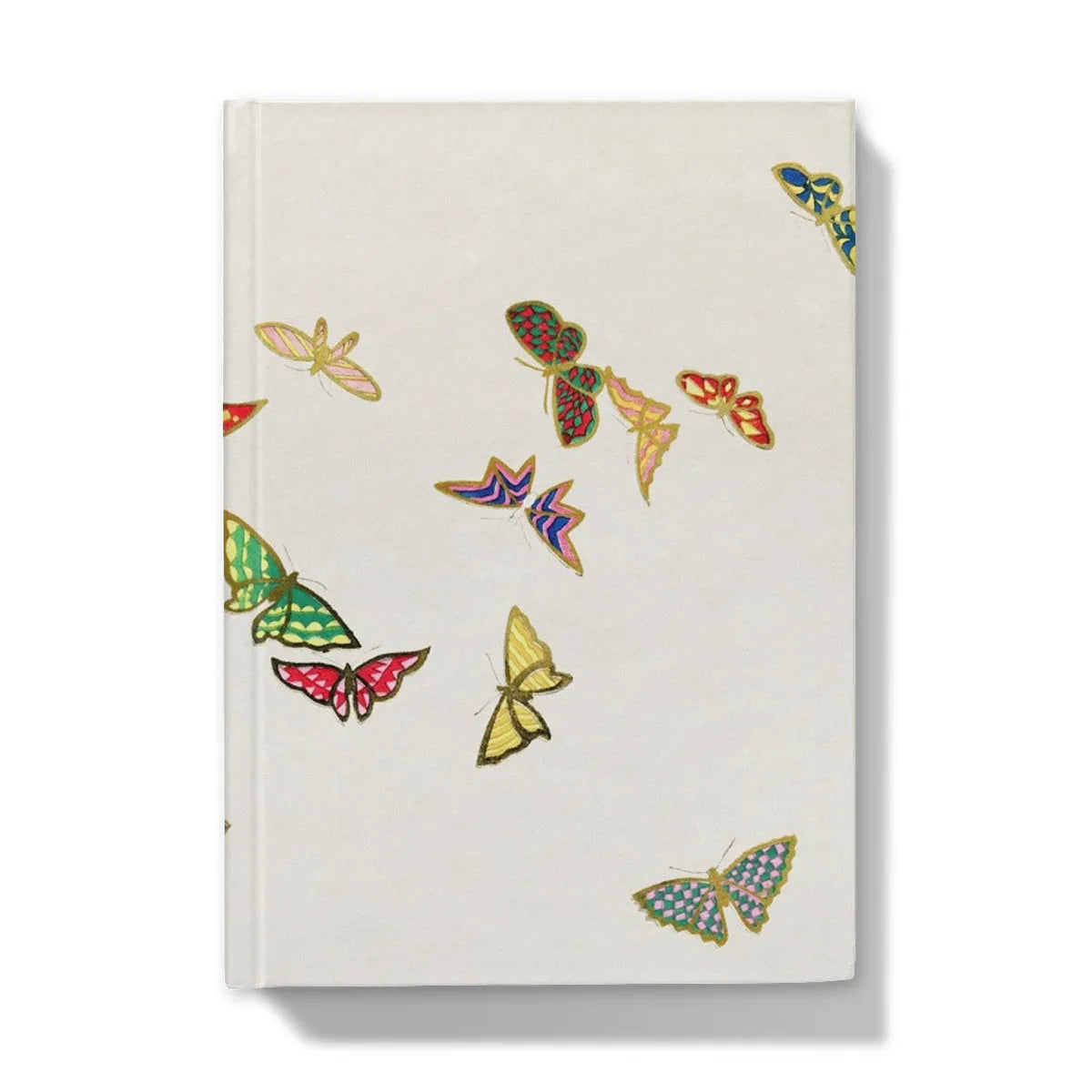 Japanese Rainbow Butterflies By Kamisaka Sekka Hardback Journal - 5’x7’ / Lined - Notebooks & Notepads - Aesthetic Art