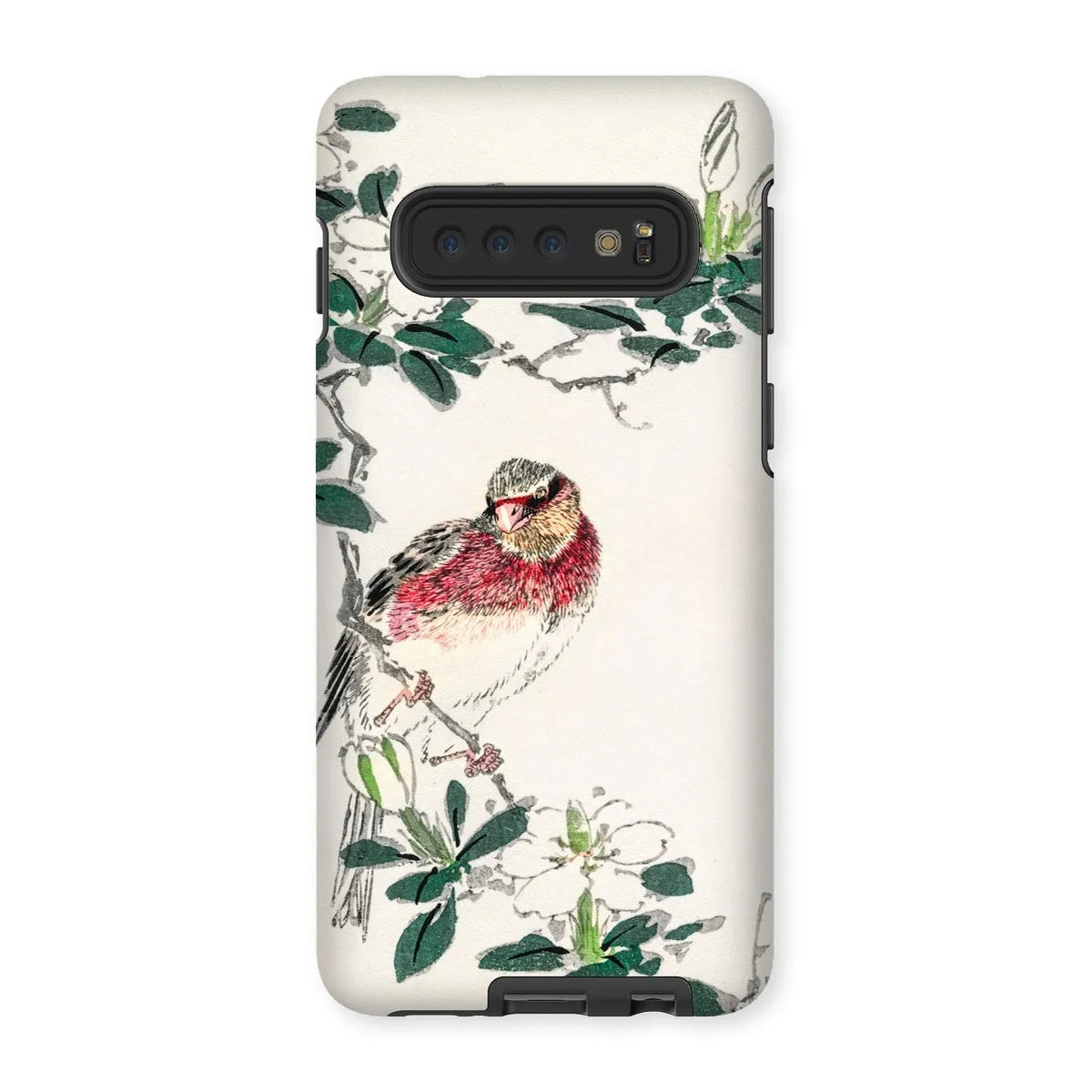 Japanese Rosefinch Bird Art Phone Case - Numata Kashu - Samsung Galaxy S10 / Matte - Mobile Phone Cases - Aesthetic Art