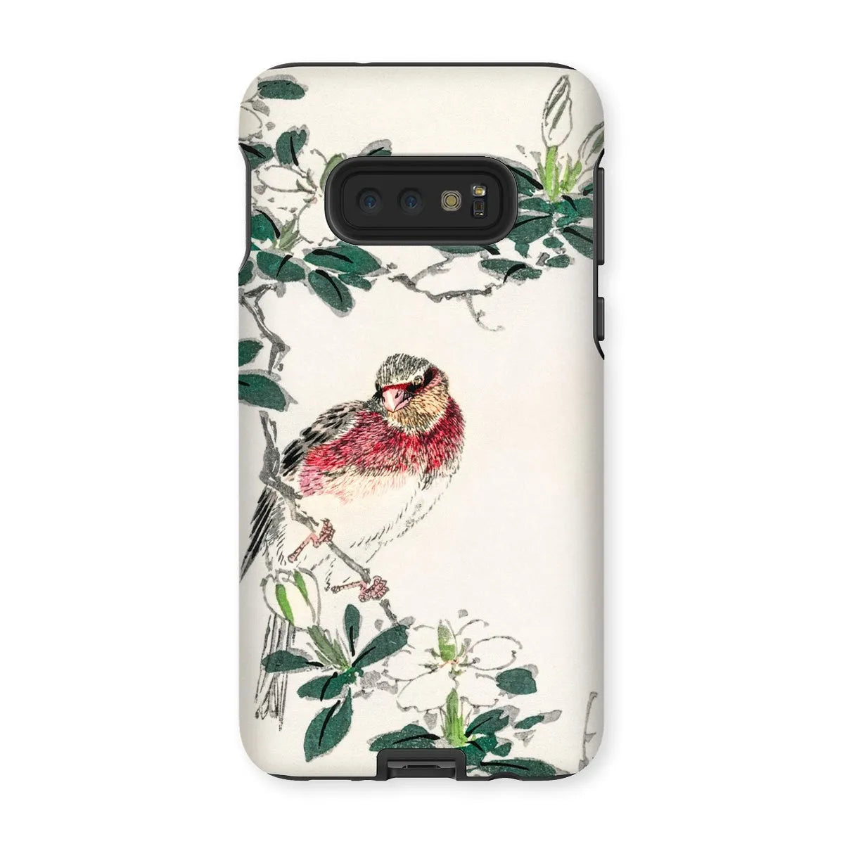 Japanese Rosefinch Bird Art Phone Case - Numata Kashu - Samsung Galaxy S10e / Matte - Mobile Phone Cases - Aesthetic Art