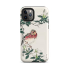 Japanese Rosefinch Numata Kashu Iphone Case, 11 Pro / Matte, Bird Floral Design Phone Case