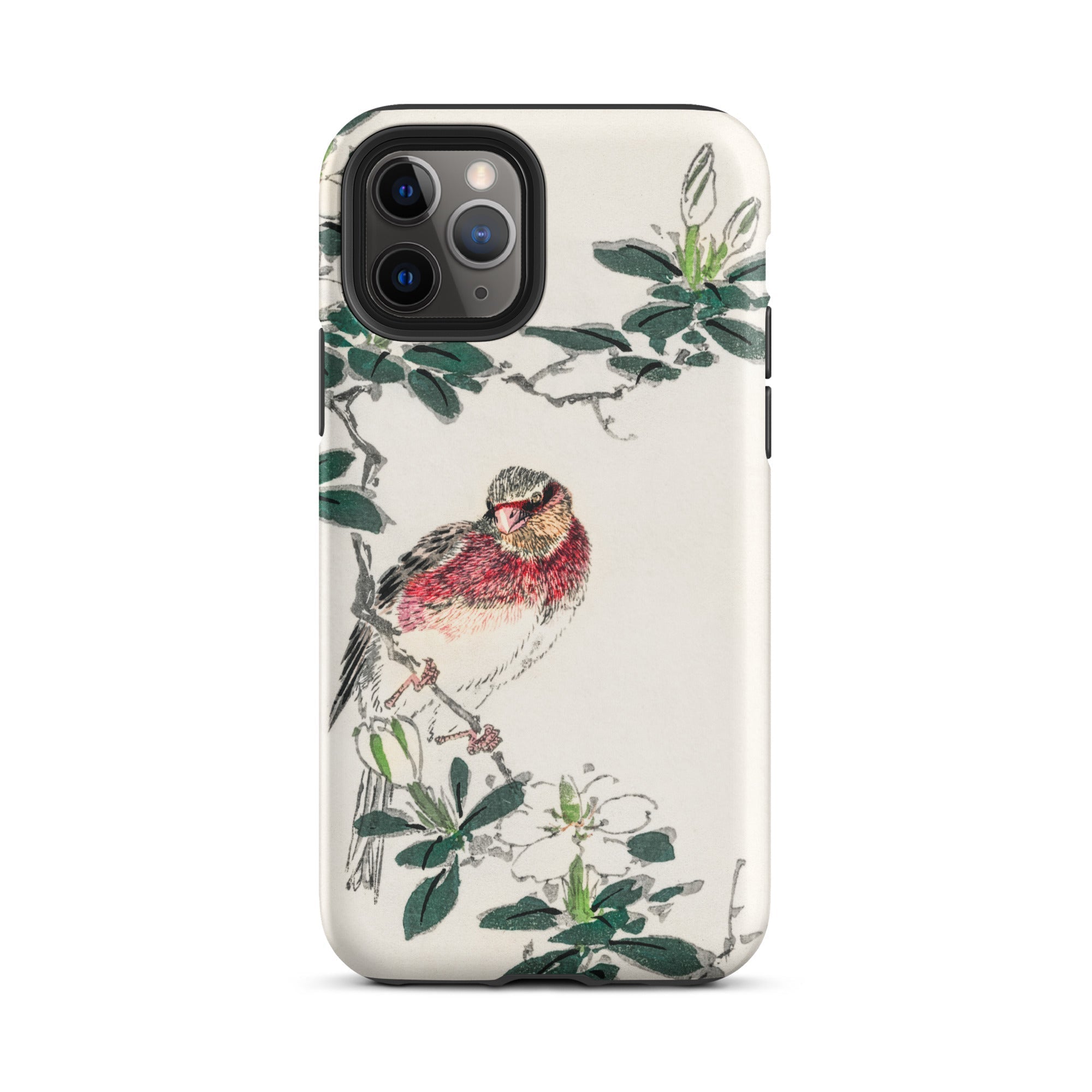 Japanese Rosefinch Numata Kashu Iphone Case, 11 Pro / Matte, Bird Floral Design Phone Case
