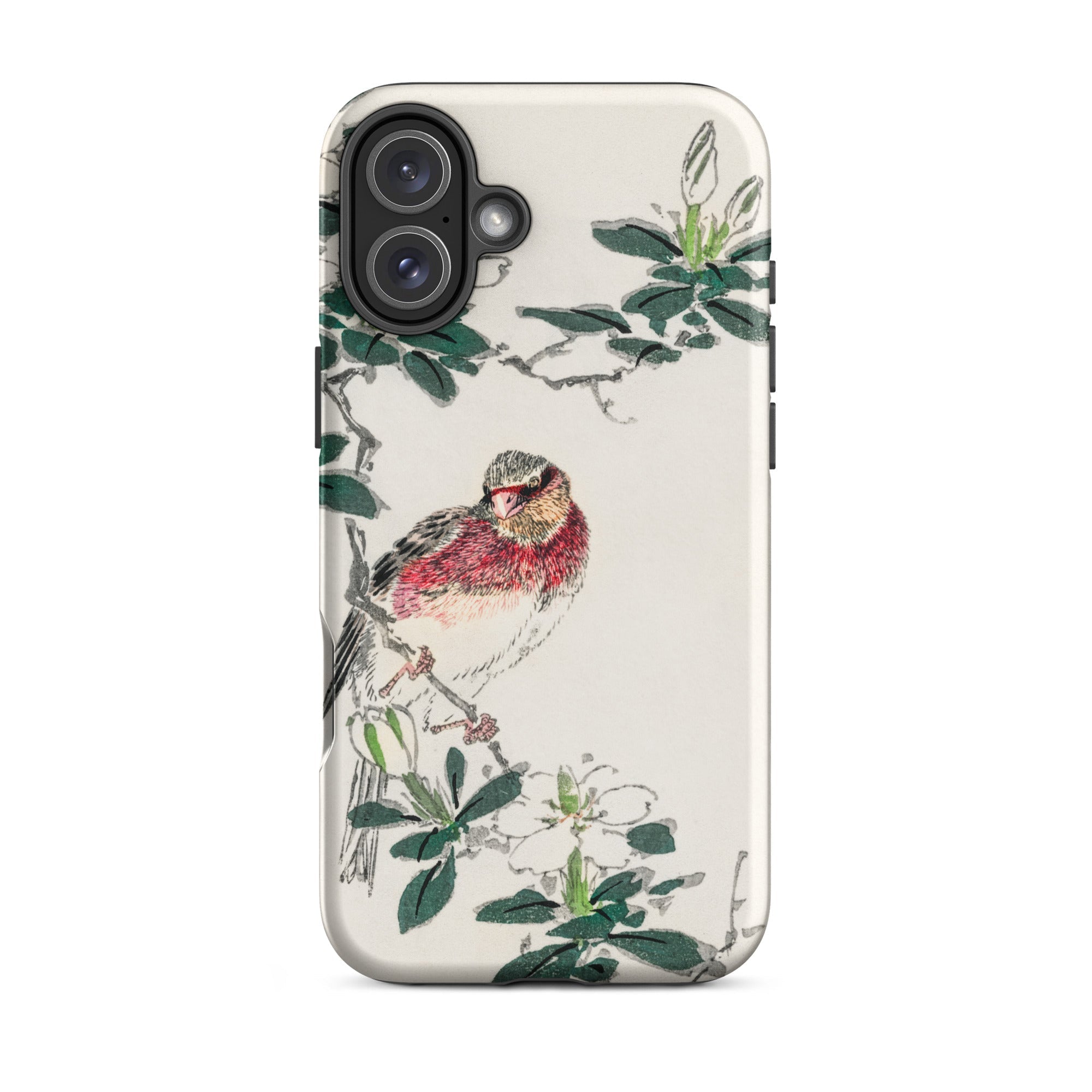 Japanese Rosefinch Numata Kashu Iphone Case, 16 Plus / Matte, Phone Case Bird Floral Design
