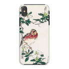 Japanese Rosefinch Numata Kashu Iphone Case, Xs / Matte, Phone Case Delicate Illustration Red Breasted Bird Perched Among