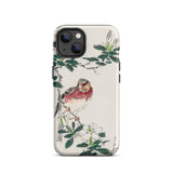 Japanese Rosefinch - Numata Kashu Phone Case Iphone 13 / Matte Bird-themed Phone Case Numata Kashu, Scarlet-breasted Finch Perches, Shūchō