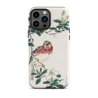 Japanese Rosefinch - Numata Kashu Phone Case Iphone 13 Pro Max / Matte Bird-themed Iphone Case Numata Kashu, Scarlet-breasted Finch