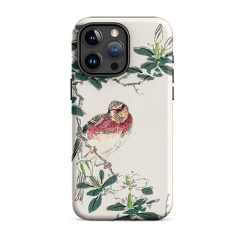 Japanese Rosefinch - Numata Kashu Phone Case Iphone 15 Pro Max / Matte Bird-themed Iphone Case Numata Kashu, Scarlet-breasted Finch