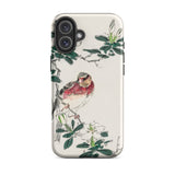 Japanese Rosefinch - Numata Kashu Phone Case Iphone 16 Plus / Matte Phone Case Bird Floral Design Numata Kashu, Scarlet-breasted Finch