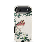 Japanese Rosefinch - Numata Kashu Phone Case Iphone 17 Air / Matte Iphone 12 Case Bird Floral Design White Background Numata Kashu,